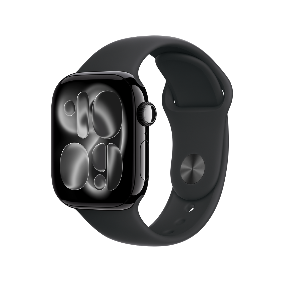 MEQUT4LW/A | Apple Watch Series 11 GPS 42mm – Jet Black Aluminum Case with Black Sport Band (S/M)