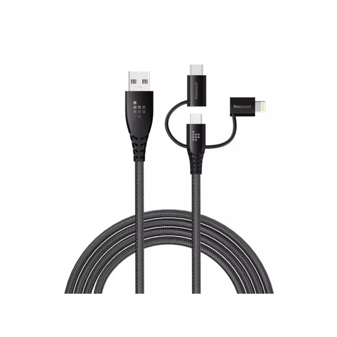 LAC10 | Tronsmart 3 in 1 Cable USB-A to Micro USB/Lightning/USB-C