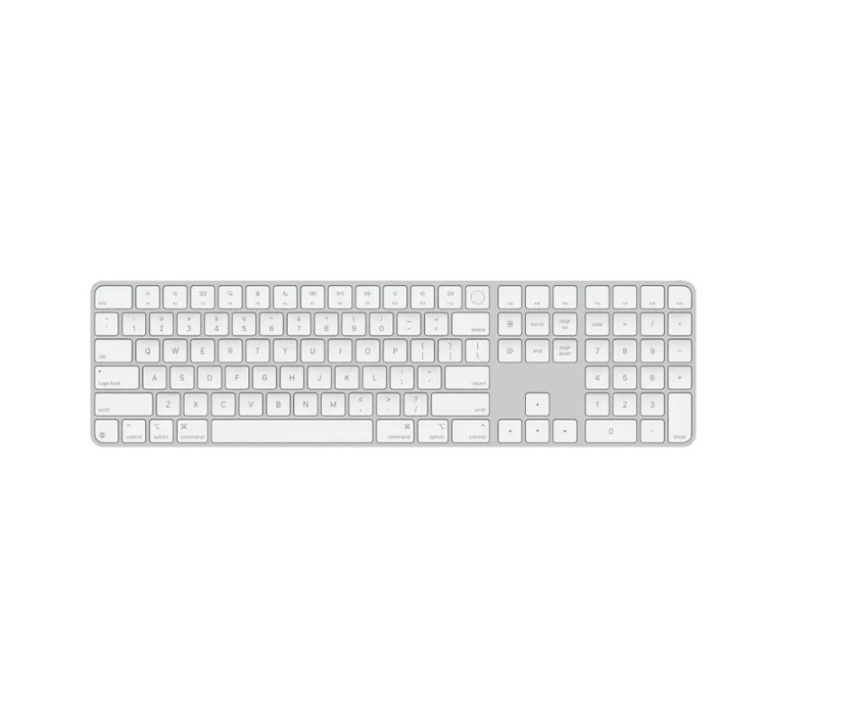 MXK73 | Apple Magic Keyboard with Touch ID & Numeric Keypad (USB-C)- White Pak Mac