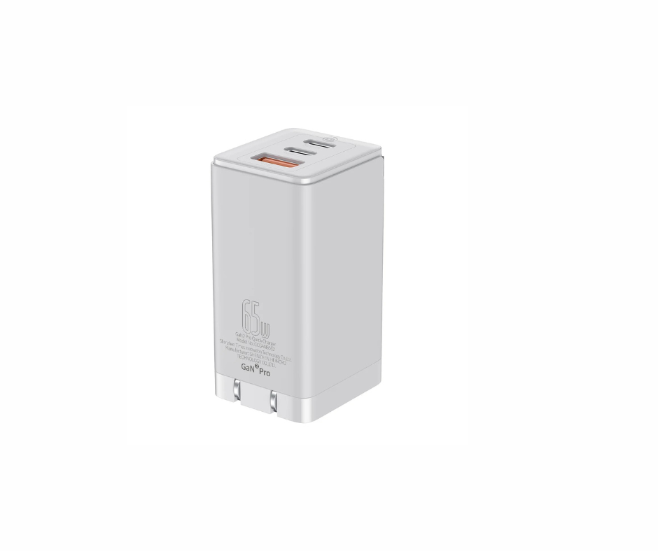 CCGAN65S2 | Baseus 65W Type-C Power Adapter - White Pak Mac