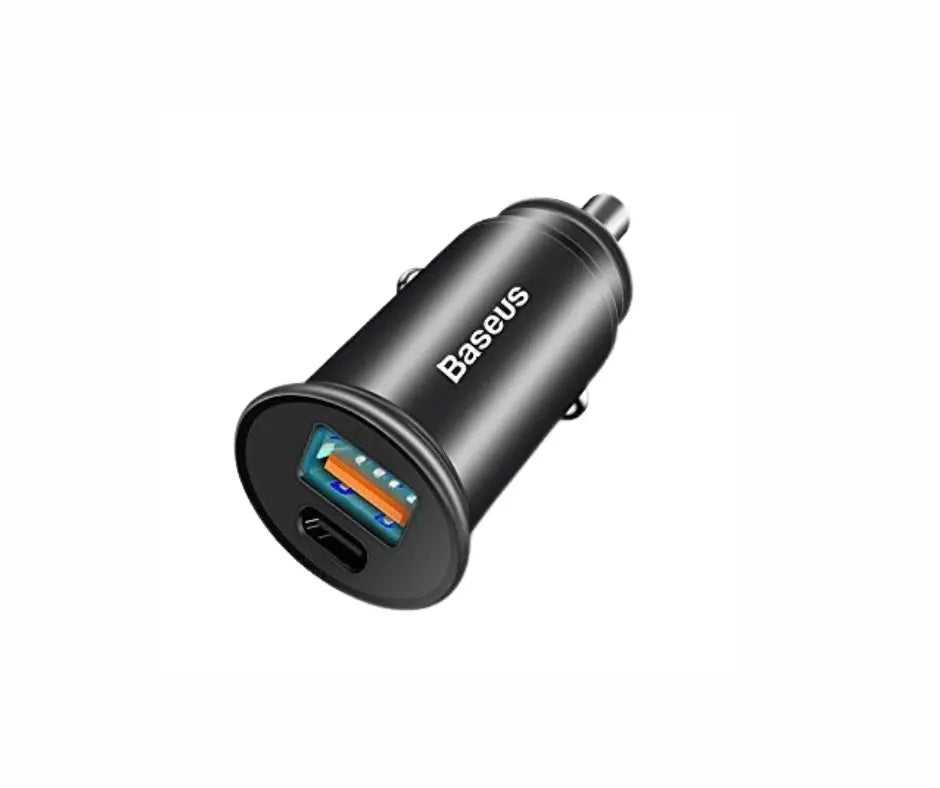 Baseus | Baseus Charger USB-C & USB 3.0 Car Charger - Black Pak Mac