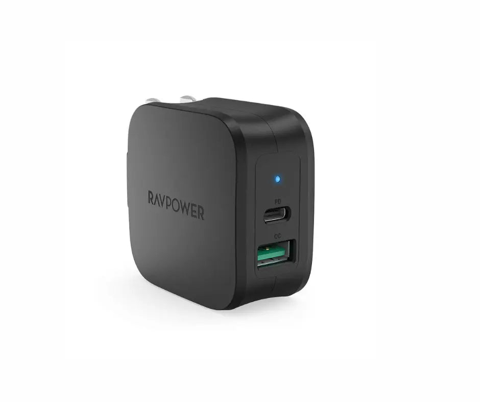 RP-PC108 | Ravpower 18W 2 Ports Wall Charger - Black Pak Mac