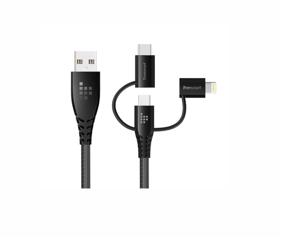 LAC10 | Tronsmart 3 in 1 Cable USB-A to Micro USB/Lightning/USB-C Pak Mac