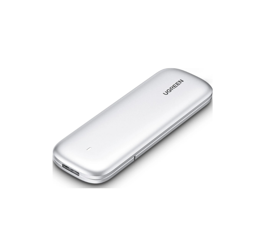 CM238 | Ugreen M.2 Portable Hard drive Enclosure - Silver Pak Mac
