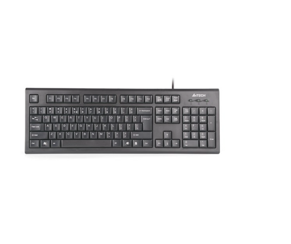 KR-85 | A4 Tech Comfort USB Wired Keyboard - Black