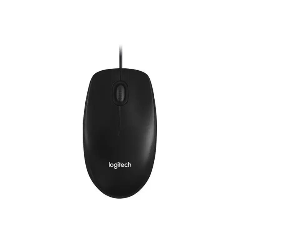 B100 | Logitech Optical USB Wired Mouse - Black Pak Mac