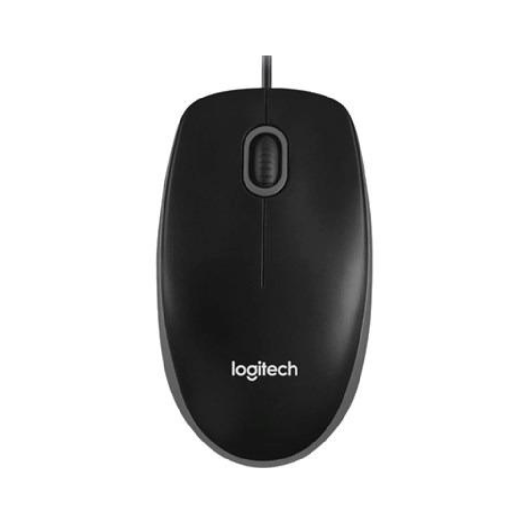 B100| Logitech Optical USB Wired Mouse - Black