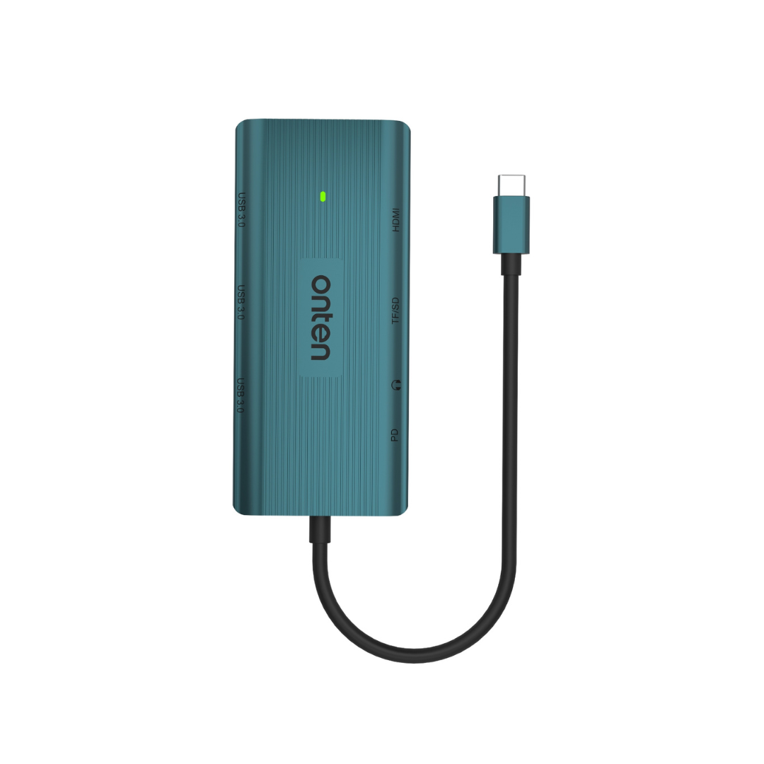 OTN-UC961 | Onten USB-C 9 in 1 Multifunction Adapter - Midnight Green