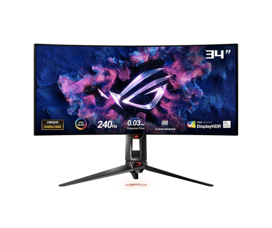 PG34WCDM | ROG Swift 34″ Curved OLED Gaming Monitor - Black