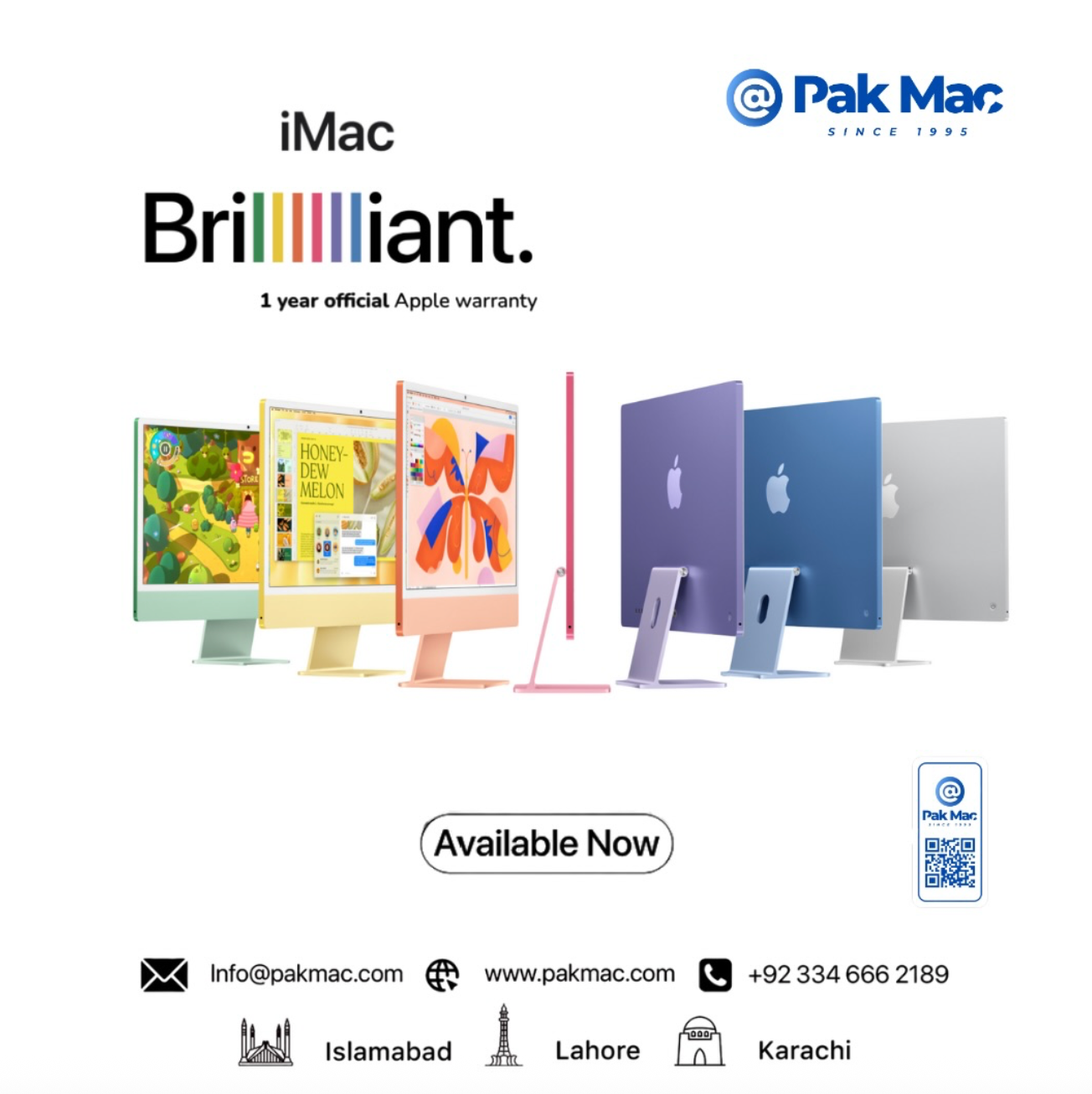 MWV33 | Apple 24” iMac with M4 Chip (16GB / 512GB SSD) - Blue Pak Mac