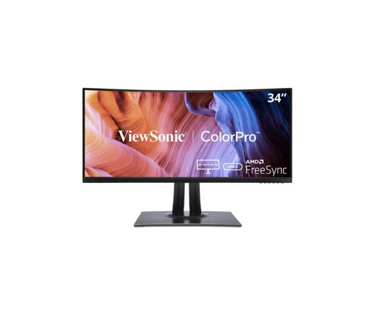 VP3481A | ViewSonic 34″ Frameless Curved Docking Professional UWQHD LED Monitor – Black